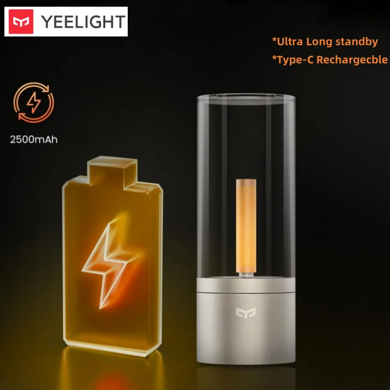 Yeelight Rechargeable Candle Light Candle Ambience Light LED Night Light Rotatable dimming Extra-long standby 1800K warm light