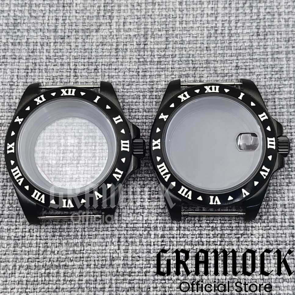 Мужской корпус часов GRAMOCK 40 мм EXP2, римские цифры, фиксированный безель, светящееся сапфировое стекло, подходит для механизма NH34 NH35 NH36 ETA2824 PT5000