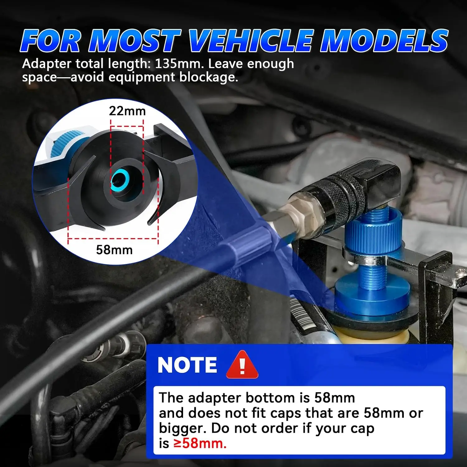 Universal Brake Fluid Bleeder Pneumatic Multiple Connectors Brake Exhaust Wrench Pressure Bleeder Tool Adjustable Connector