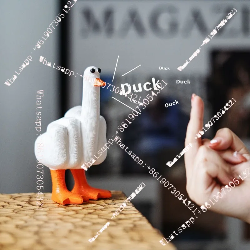 

Creative middle finger duck ornament middle finger statue resin handicraft ornament