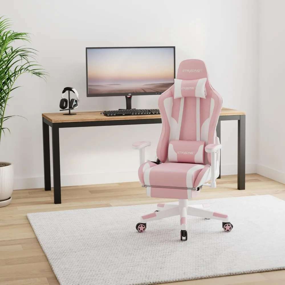 Gaming Chair with Footrest Speakers Video Game Chair Bluetooth Music Heavy Duty Ergonomic Computer Office Desk Chair