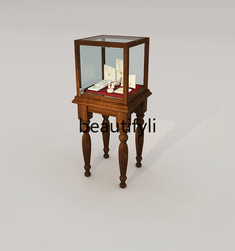 Retro Display Cabinet Zhongdao Glass Medieval Head Jewelry Cabinet Jewelry Store Boutique Cabinet Customization