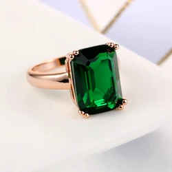 Top Quality Four Claw Big Crystal Elegant Rose Gold Color Ring Crystals From Austria Full Sizes ZYR700 ZYR701