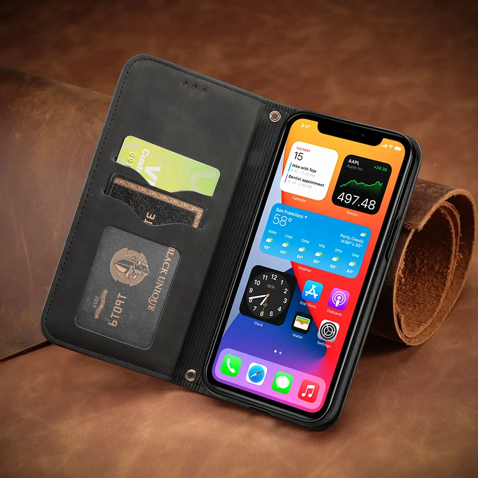 Leather Case For Huawei Honor 90 50 Lite 70 100 Mate 60 Pro X8A X7A X9B X8B X7B Magnetic Closure Card Slot Flip Book Cover Funda