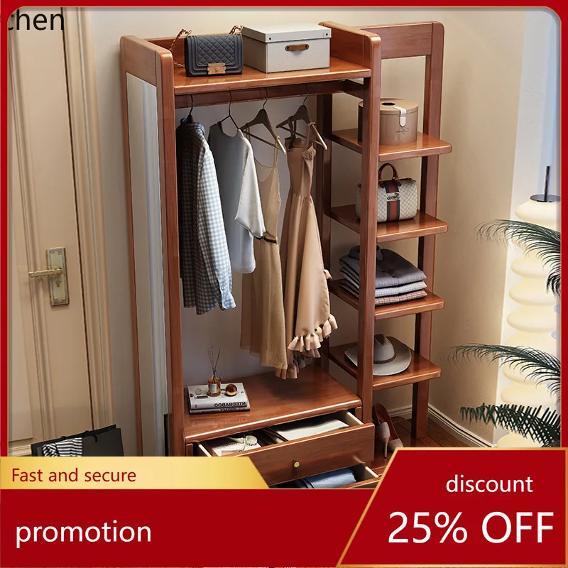 HXL Rotatable Dressing Mirror Coat Rack Floor-standing Multi-functional Clothes Rack