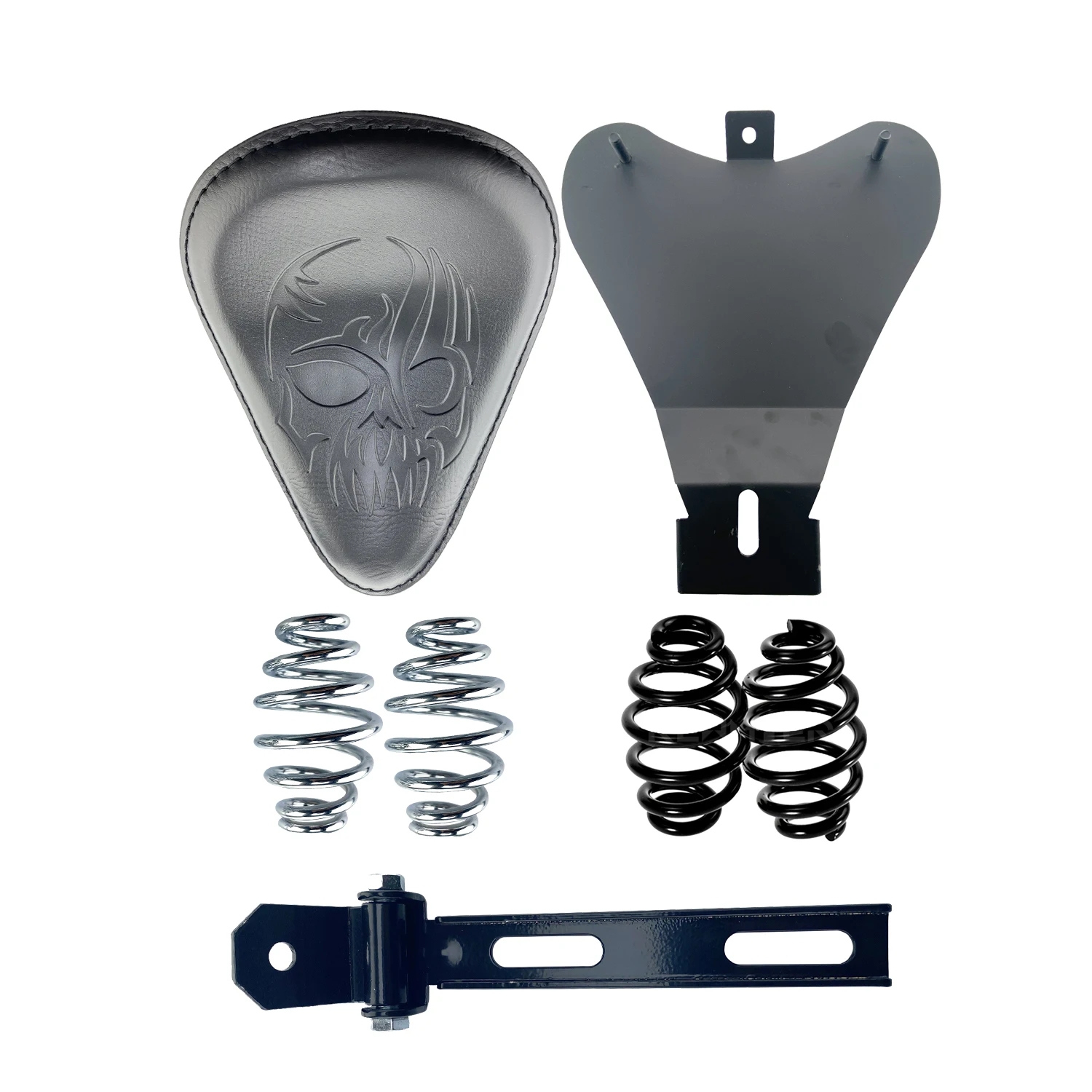 Motorcycle Skull PU Leather Driver Solo Seat+3\