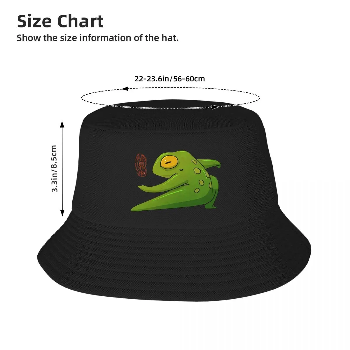 Taichi Frog Art Bucket Hat Panama Hat Children Bob Hats Reversible Fisherman Hats Summer Beach Fishing Unisex Caps