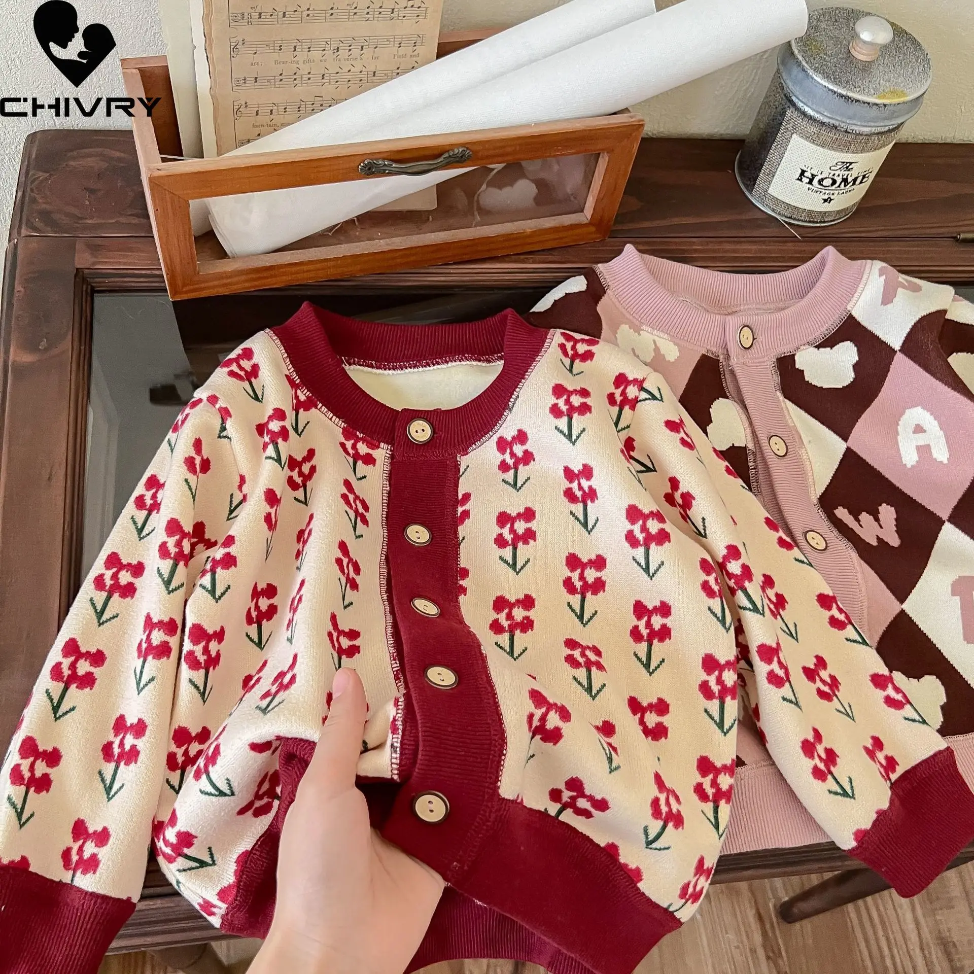 Pull épais à manches longues pour enfants, manteau de dessin animé pour bébés garçons et filles, cardigan chaud sans carreaux, automne et hiver, nouveau