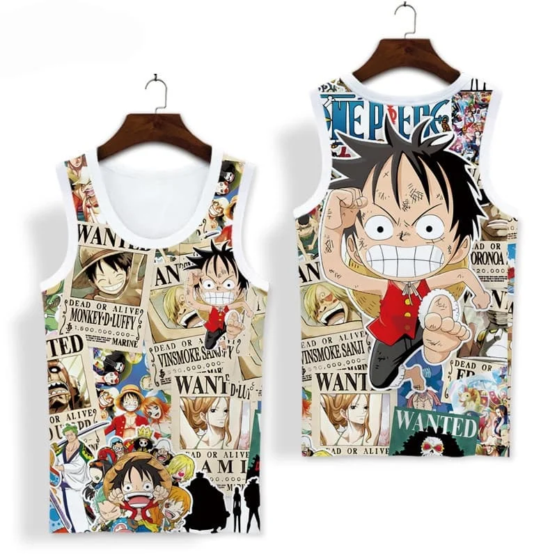 2026 Summer Anime One Piece Hot Character Luffy Fashion Casual Sleeveless Vest Adult Children Personalized Trendy Sports Vest