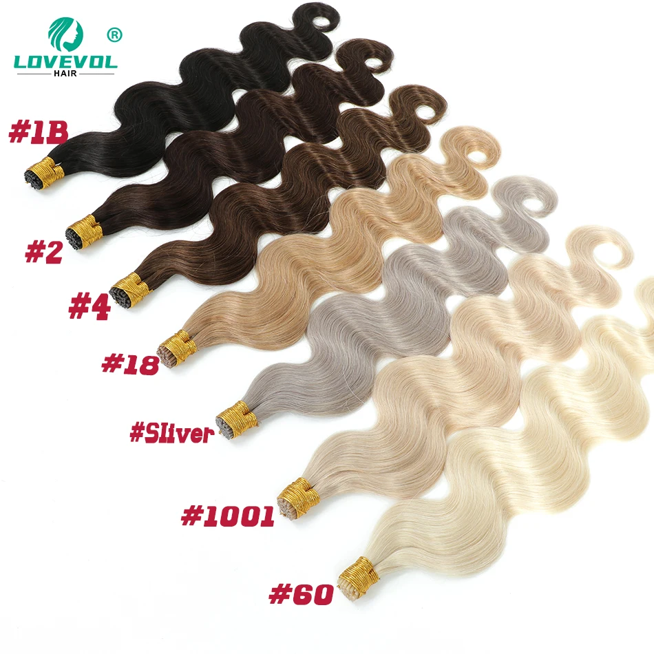 I Tip Body Wave Hair Extensions Natural Color Human Hair 100 Strands /Pack Pre Bonded Hair Extensions Hair Fusion Salon Hair