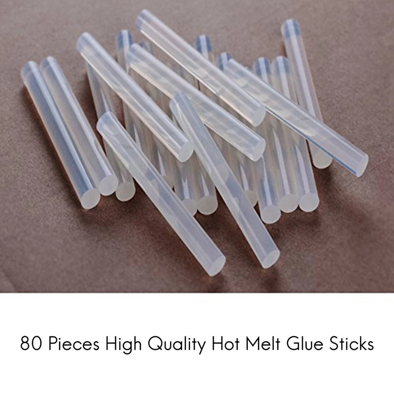 80PCS Hot Melt Glue Stick 7X100mm Glue Stick Transparent Hot Melt Glue Stick High Viscosity Hot Melt Glue Stick