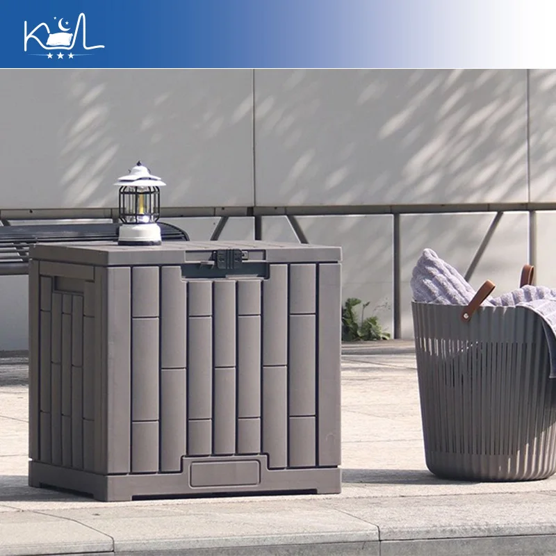 Outdoor Storage Box, Garden Patio Pool Tool Deck Box, Plastic Waterproof Lockable Storage Cabinet Organizer view 2