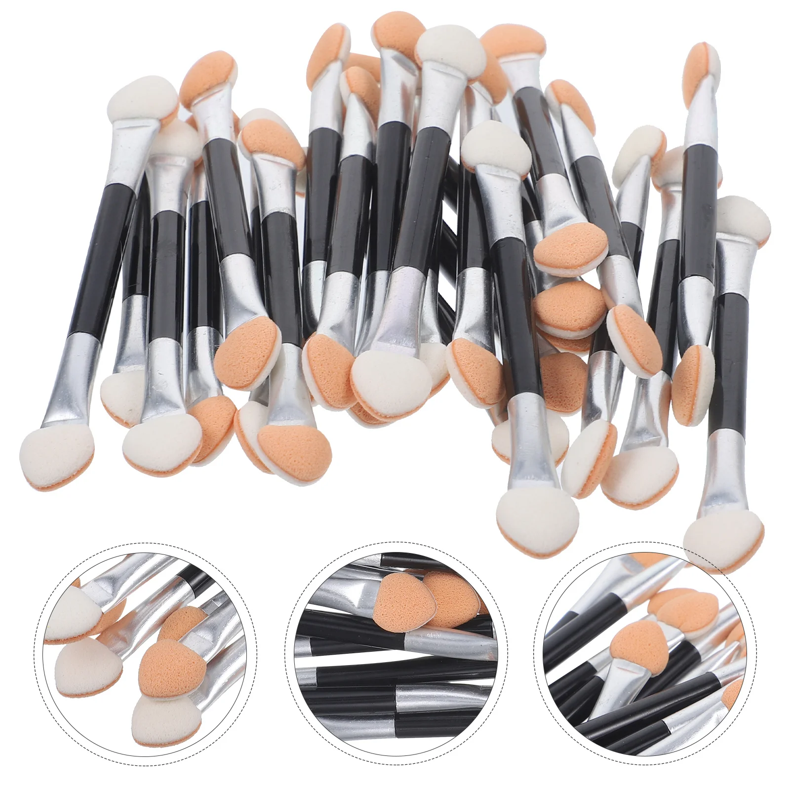 24 Stück Einweg-Lidschatten-Schwammpinsel mit zwei Köpfen, leichte Lidschatten-Applikatoren, Make-up-Werkzeuge für den professionellen Einsatz