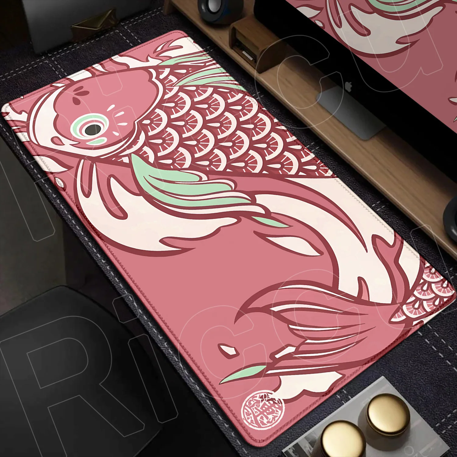 

XXL HD Printing Large Desk Mat Mouse pad Japanese-style Koi Fish Cloud Gaming Keyboard 40x90cm MousePad Extended protective Pads