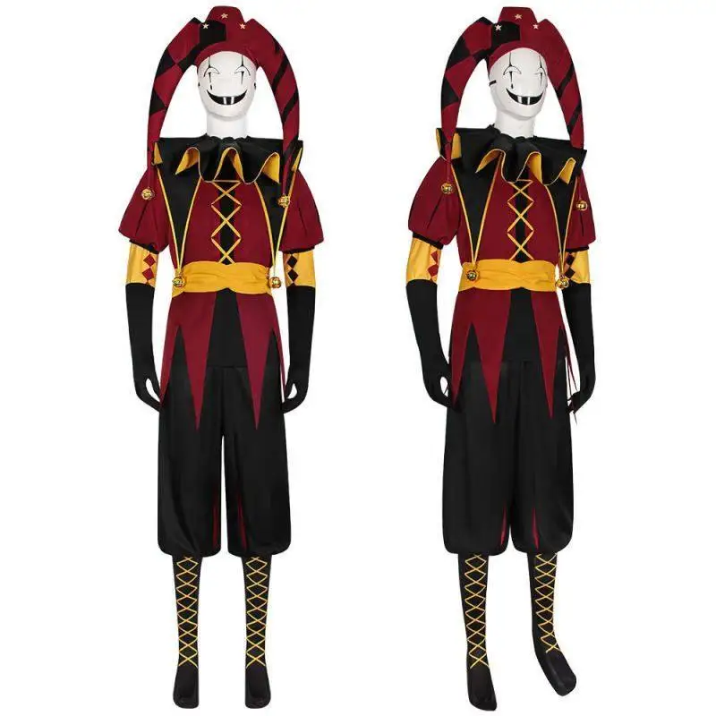 Freak Show Circus Pierrot Costume Cosplay Set completo Personaggio clown Gioco di ruolo Outfit Gioco Otome Style Set di prestazioni unisex