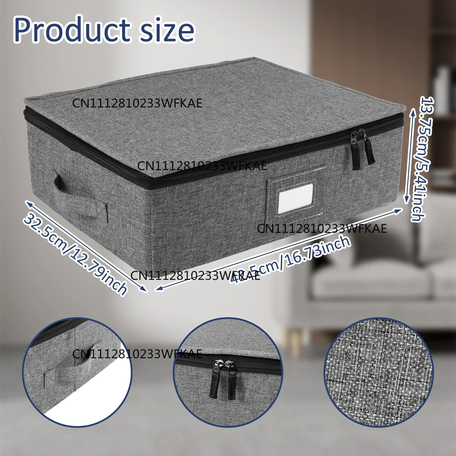 Oxford cloth Stackable Mug Storage Box with zipper for 12pcs Cups Organizer box for Kitchen Cabinets Space-Saving Cup Holder