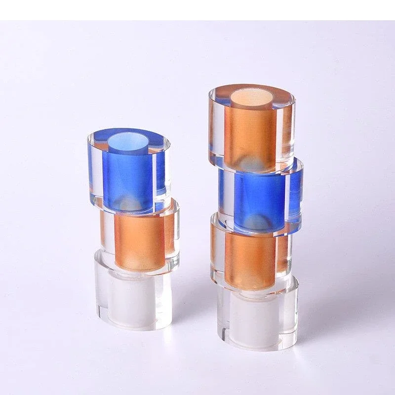 Multicolor Folding Crystal Glass Vase Transparent Flower Pots Decorative Arrangement Desk Decoration Color Floral Vases