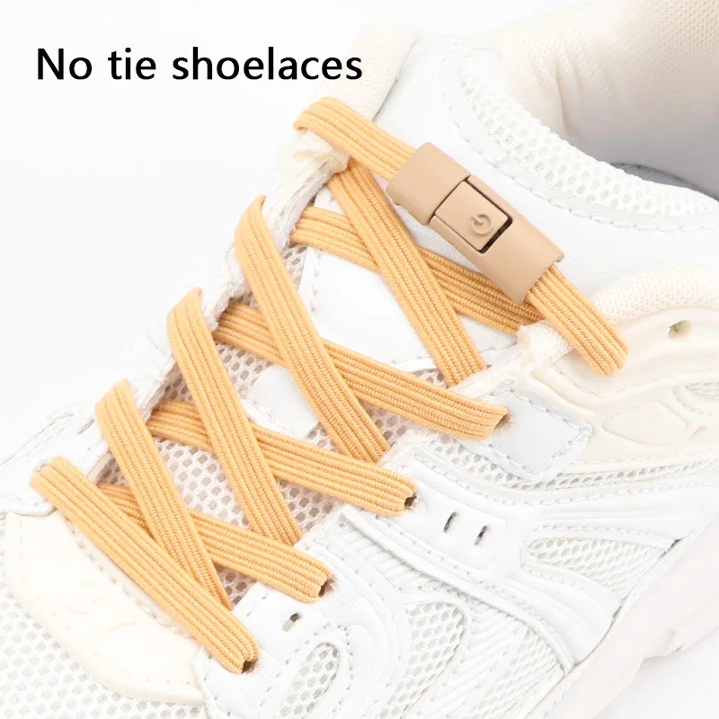 Colored Lock Flat Shoelaces Without Tie Elastic Shoe Laces for Sneakers Men and Women Casual Shoes Accessories Lazy Shoelace