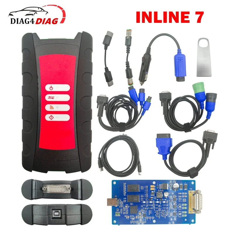 For Truck for Cummins Diagnostic Tool INLINE 7 Data Link Adapter With Cummins Insite V8.7 Software