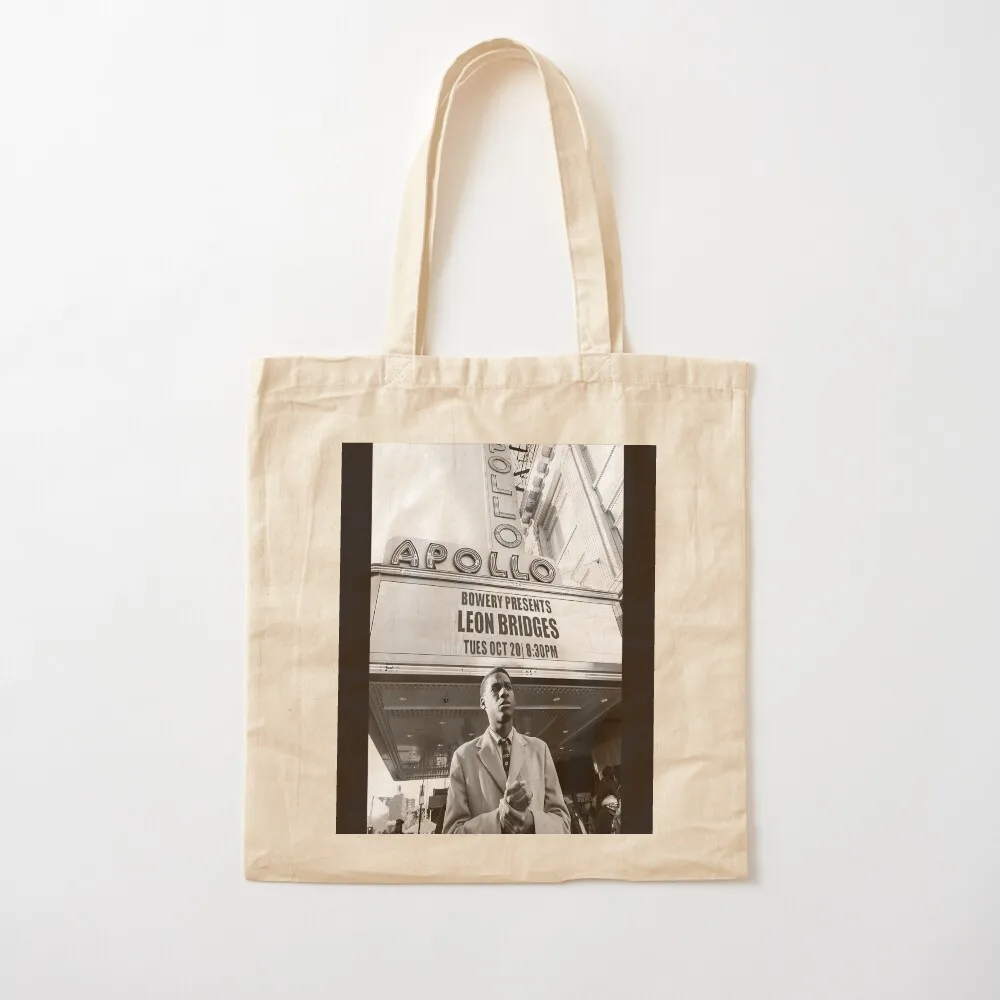 Leon Bridges Concert Apollo Tote Bag shopper bag women Women's shopping bag Canvas stote cute pouch
