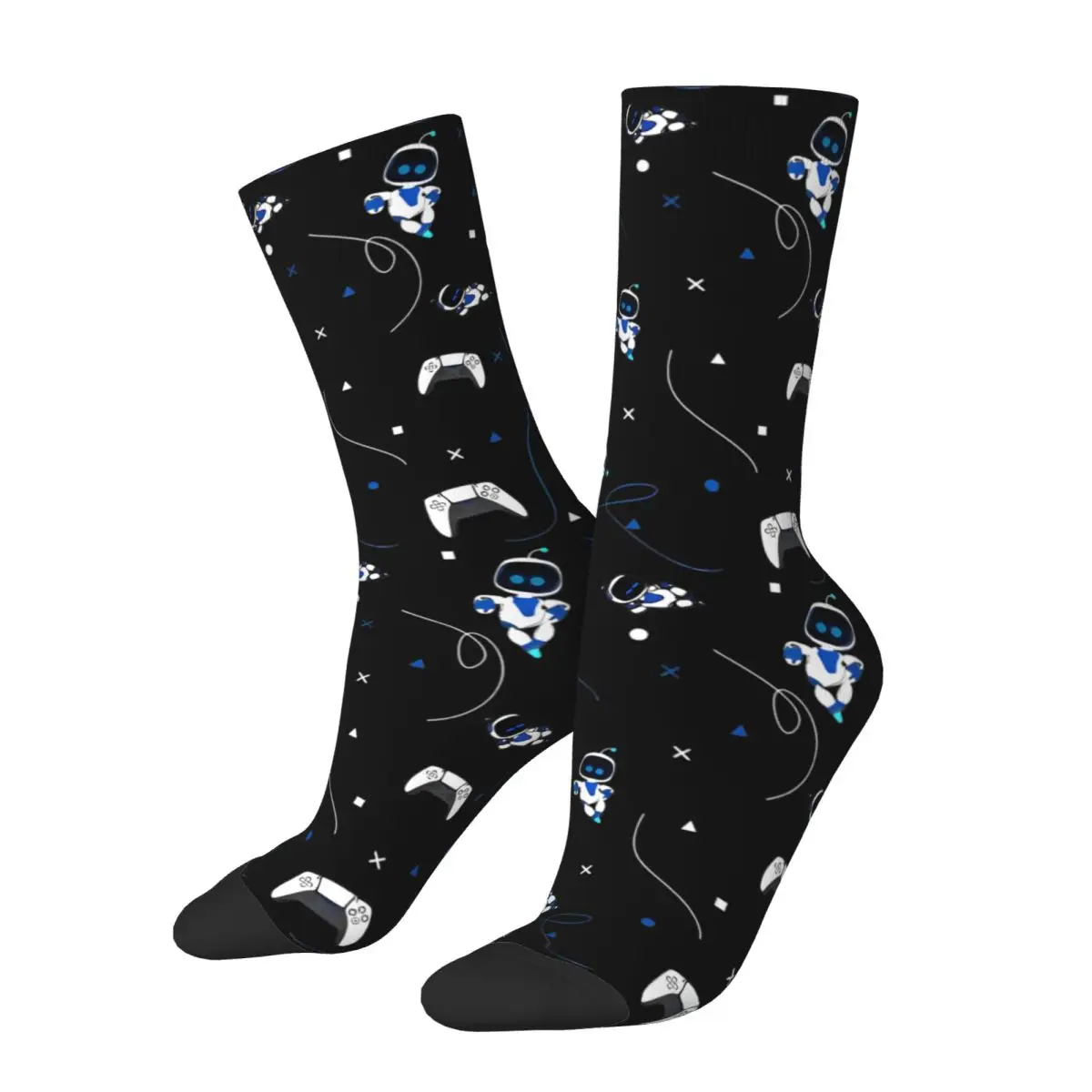 Fashion Male Men Socks Casual ASTRO BOT Pattern Sock Polyester Video Game Skateboard Women Socks Spring Summer Autumn Winter