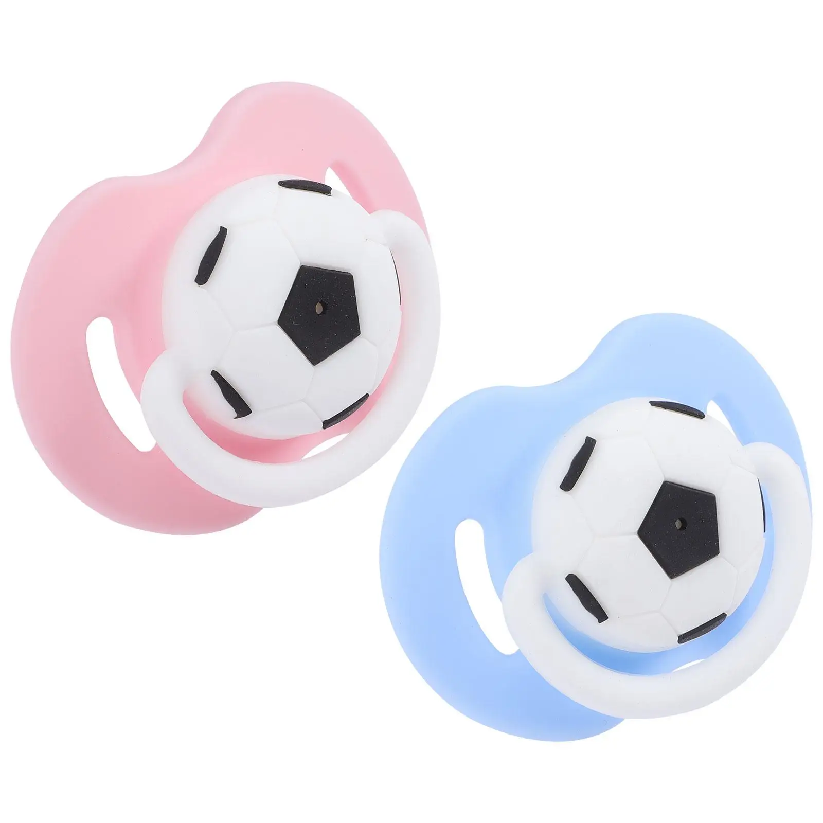 

2 Pcs Soccer Pacifier Silicone Infant Soother Baby Girl Pacifiers Teething Newborn Toddler Safe Durable Mouth Development