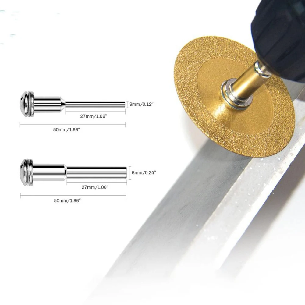 أقراص قطع منشار دائري 50 مم 3 قطع مع قضيب تمديد 50 مم ومفتاح ربط للقطع لمواد الحجر المعدني والخشب #3