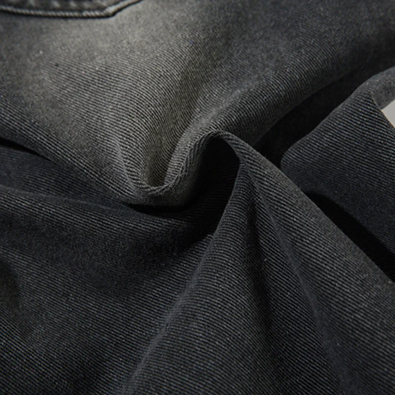 UPRAKF Punk Jeans Streetwear Casual High Waist Fashion Trousers Vintage Summer Wide Leg Black Gothic