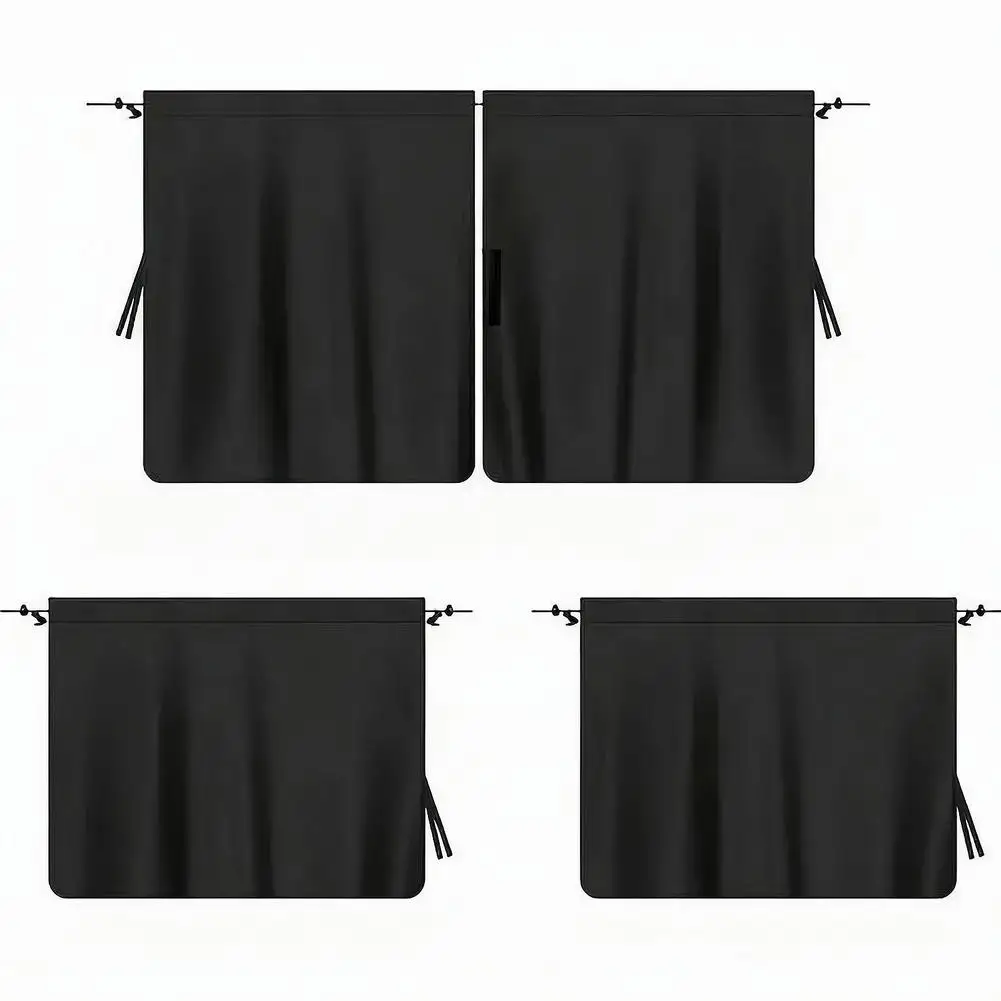 Car Privacy Divider Curtain Set, 4pcs Removable Blackout Window Shades for Rear Seat, Travel Nap & Camping