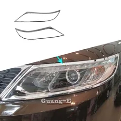 For Kia Sorento 2013 2014 Car Sticker Cover Detector ABS Chrome Front Head Light Lamp Trim Frame Eyebrow Accessories Frame 2PCs