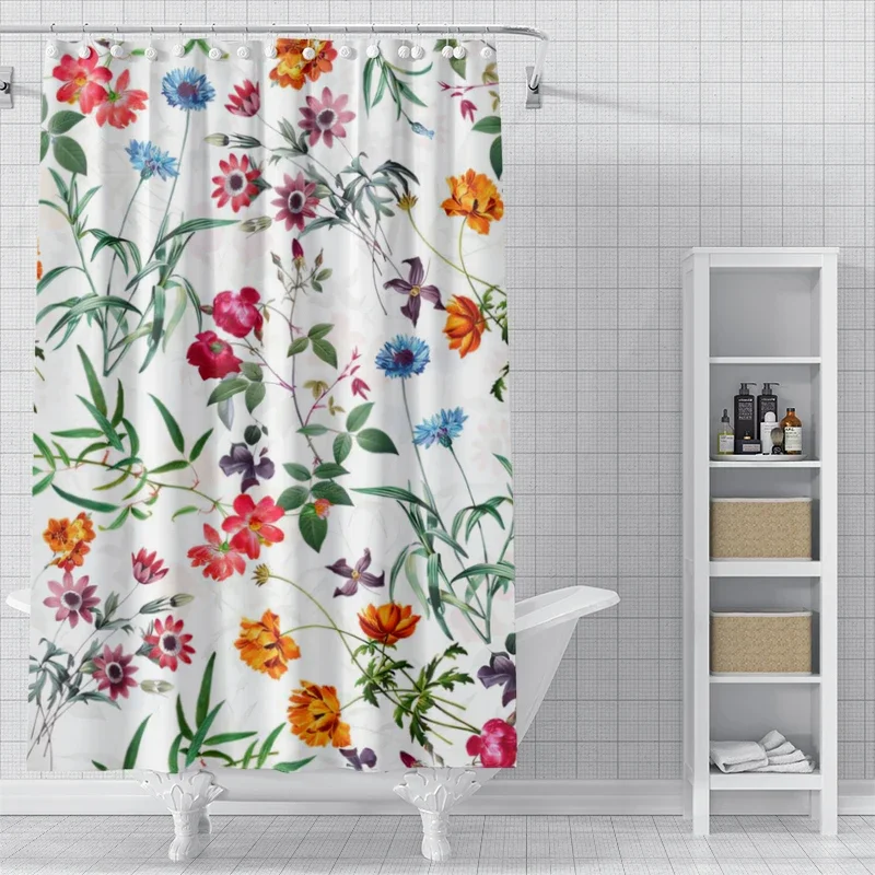 Home shower curtains for bathroom waterproof fabric Modern Nordic style bathroom Curtains shower curtain morandi plant fruit