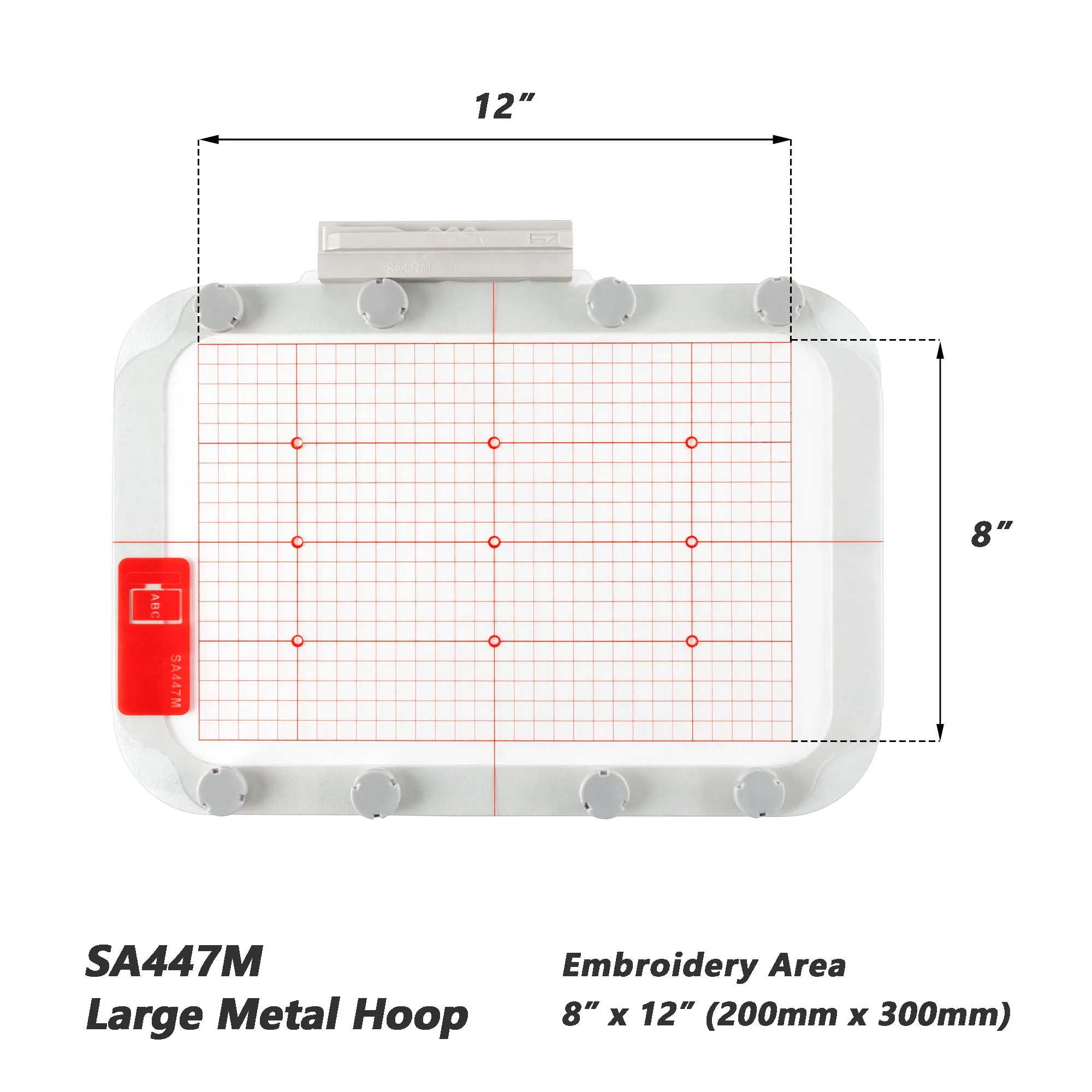 SA447M 8*12inch 200*300mm Metal Mighty magnetic Hoops for Brother Embroidery Machine NV6000D Quattro NV6700D NV6750D XV8500D