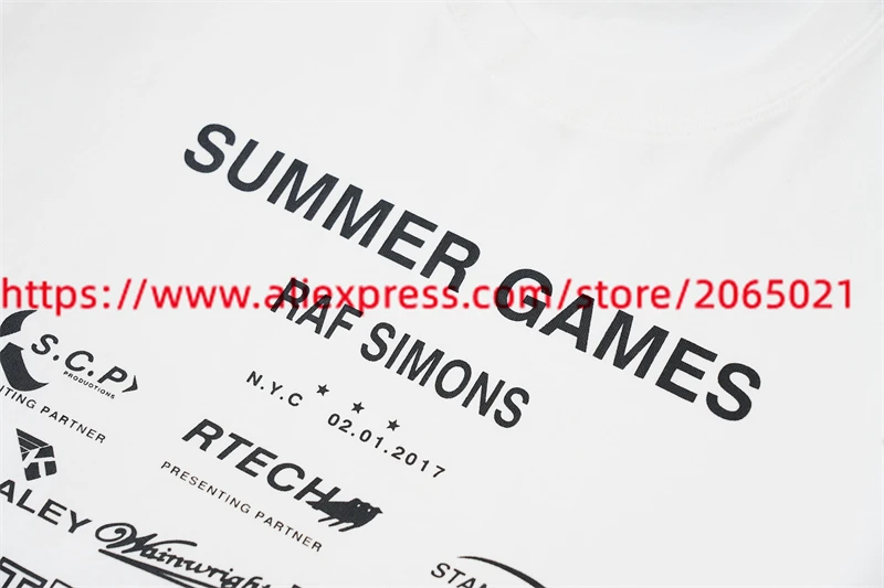 Raf Simons T-Shirt Men Women 1:1 High Quality Letter Printed Short Sleeved Top Tee T Shirt