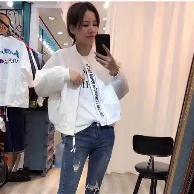 

Baseball Aviator Coat Woman Plain Spring Autumn Zip-up Demi-season Cheap Luxury Bomber Jacket for Women Great Trend 2024 Chic