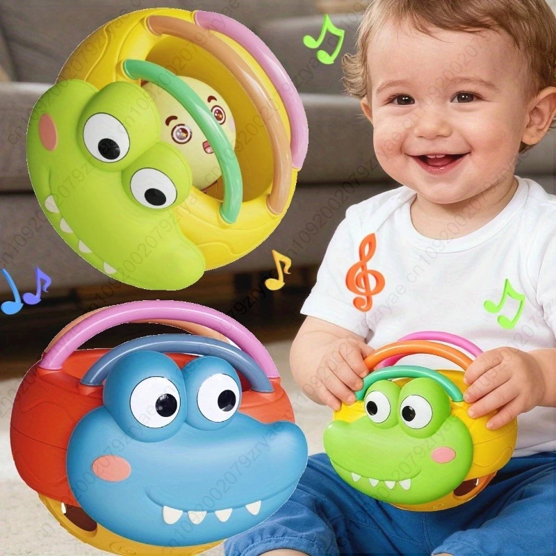 ลูกบอลจับไดโนเสาร์หลากสีสัน - วัสดุ ABS ปลอดภัยสำหรับเด็กเล็ก เสียงเขย่ามือ ของขวัญทนทานสำหรับอาบน้ำในวันเกิด วันคริสต์มาส