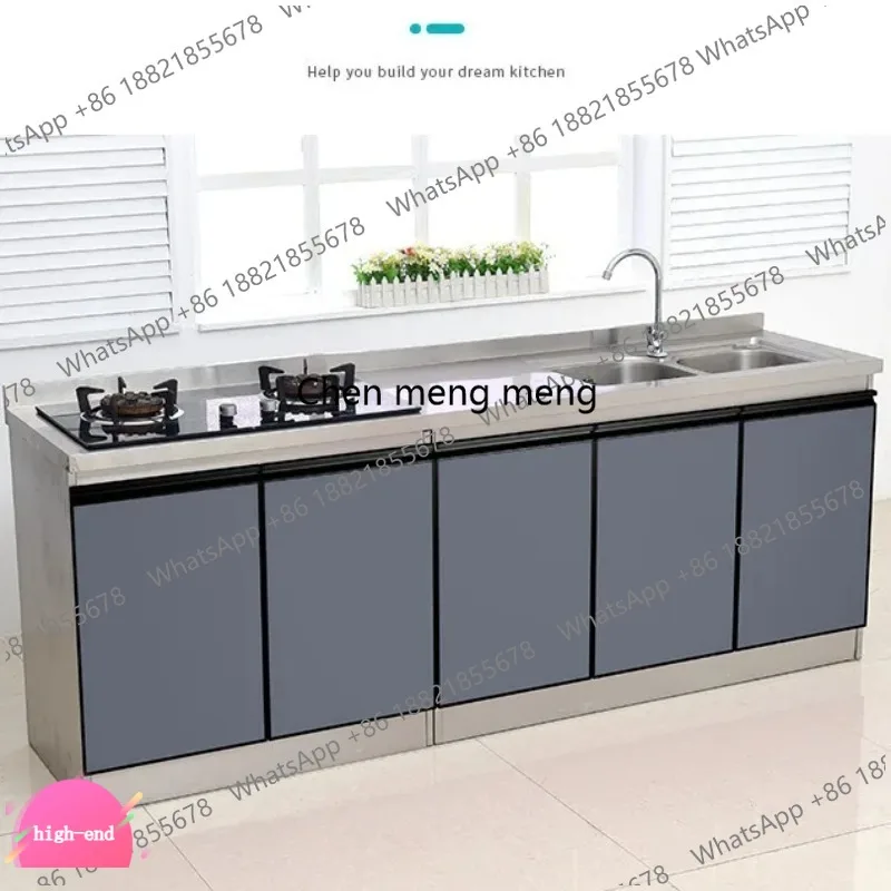 

Stainless Steel Kitchen Cabinet Stove Cabinet Integrated Combination Storage Cupboard Overall Simple