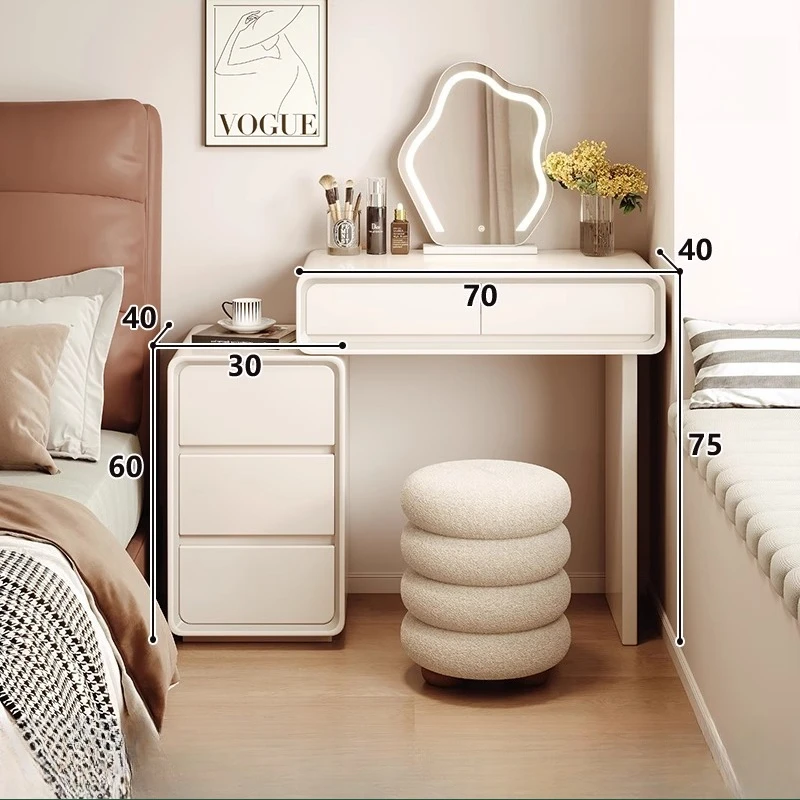

Makeup Vanity Desk with Drawers Dressing Table Dressing Room Chest of Drawers Cabinet Storage Standing Jewelry Box Mirror Mesa