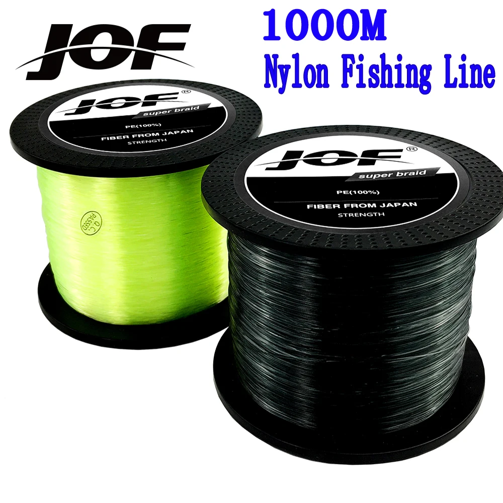 JOF 1000M Nylon Fishing Line Japan Material for Bass Carp Fishing Monofilament 3.4~28.6lb Main Line Sea Fish Fishing Accessories