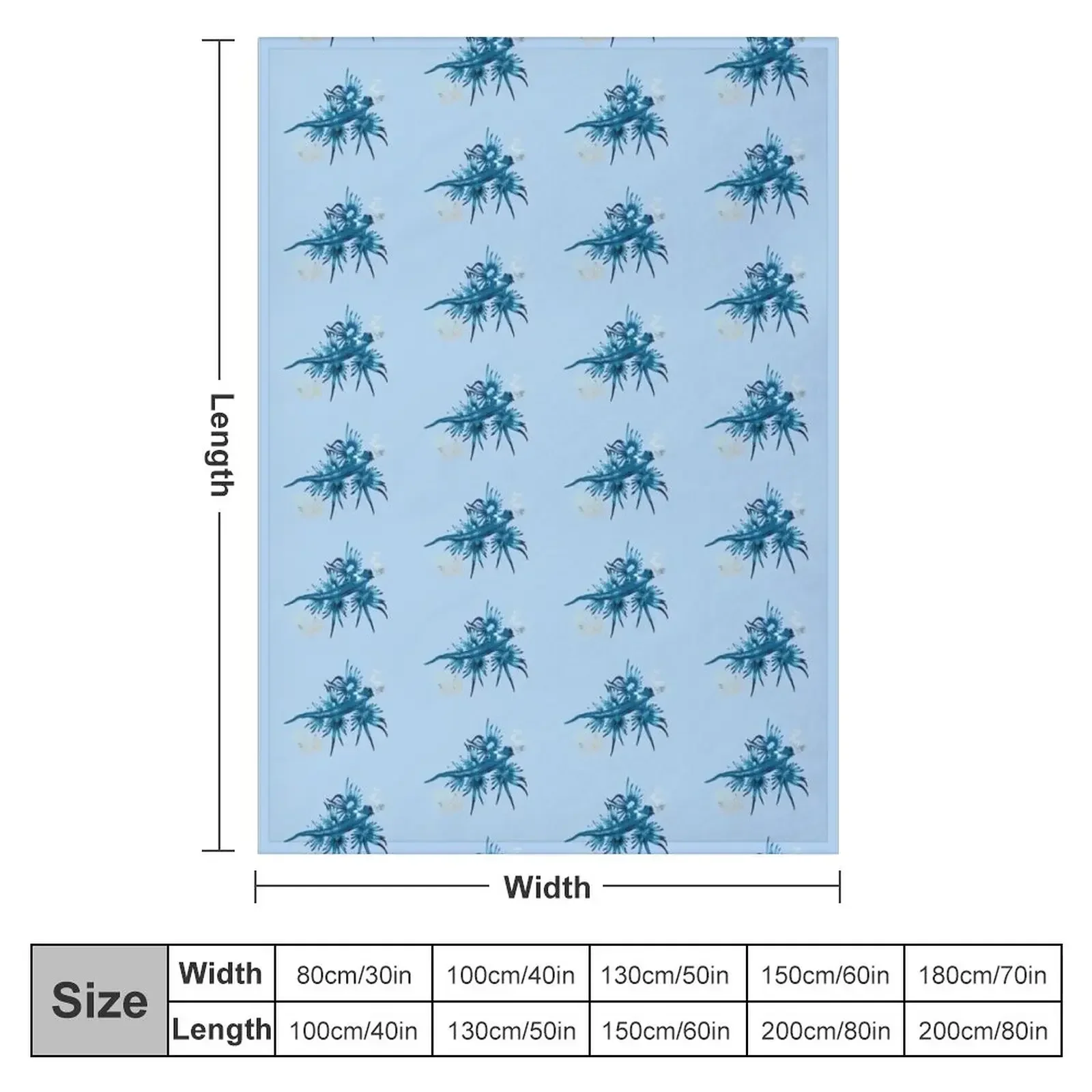 Blue Dragon,Glaucus Atlanticus Sea slug Throw Blanket Decoratives Flannel Blankets