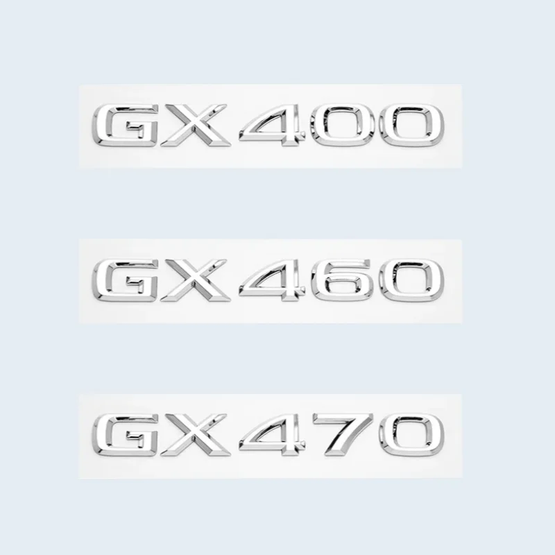 3D Chrome Glanzend Zwart ABS Letters Nummer GX400 GX460 GX470 Emblem Voor Lexus Kofferbak Logo Badge Sticker