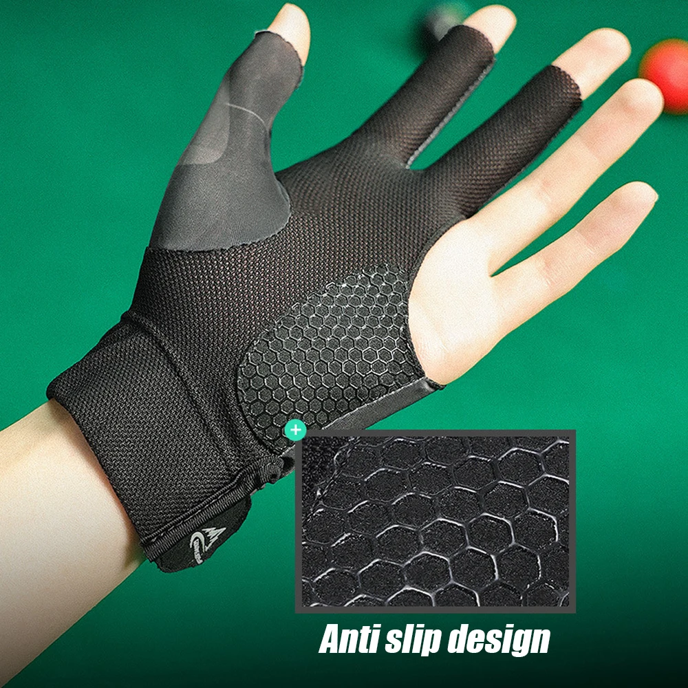 1 PCS High Quality Snooker Billiard Cue Glove Pool Left Hand Open Three Finger Accessory Fitness Accessories for Men and Women