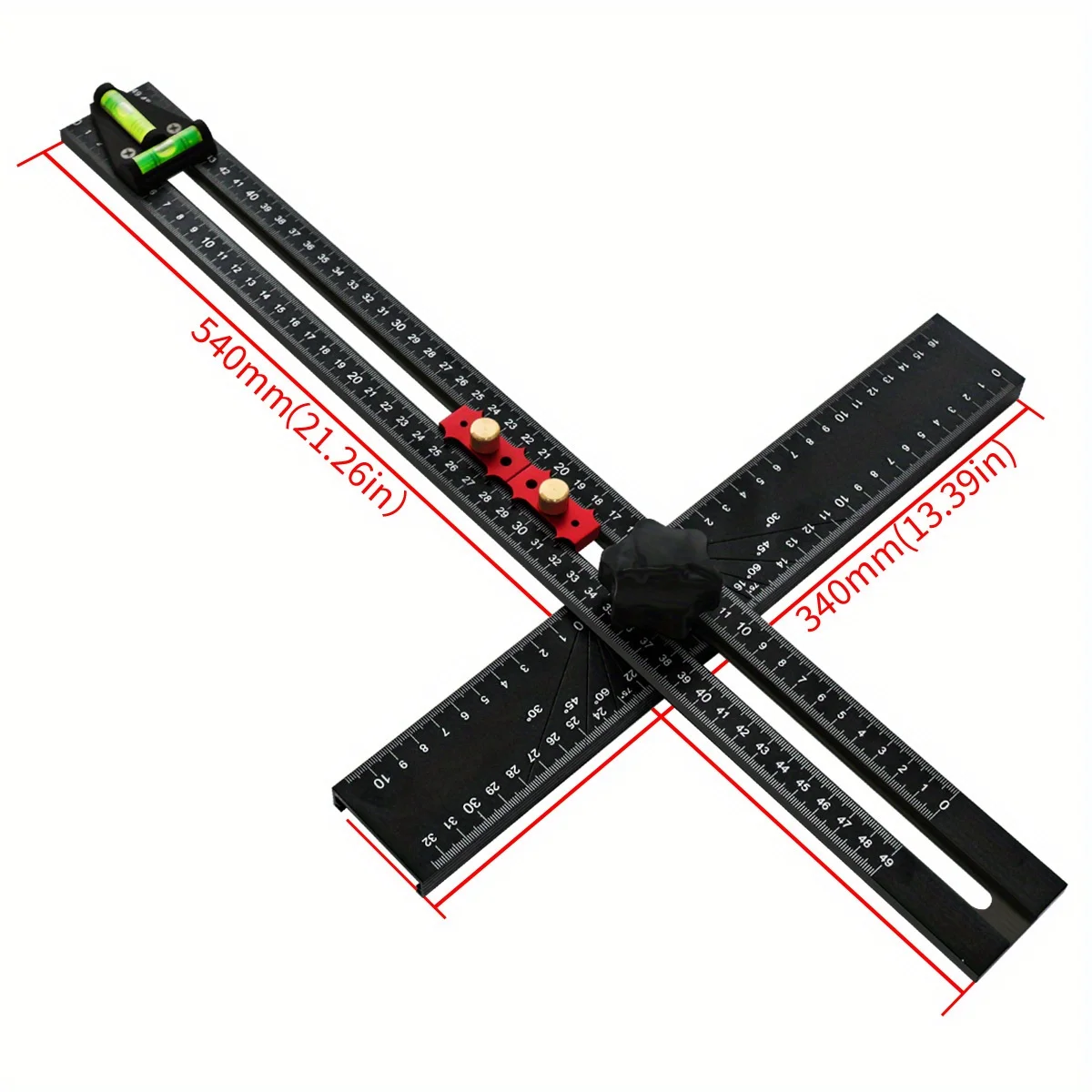 Schrankbeschläge aus Aluminiumlegierung, Lochbohrschablone für Schrank, Schublade, Tür, verstellbares 2-in-1-Bohrpositionierungslineal