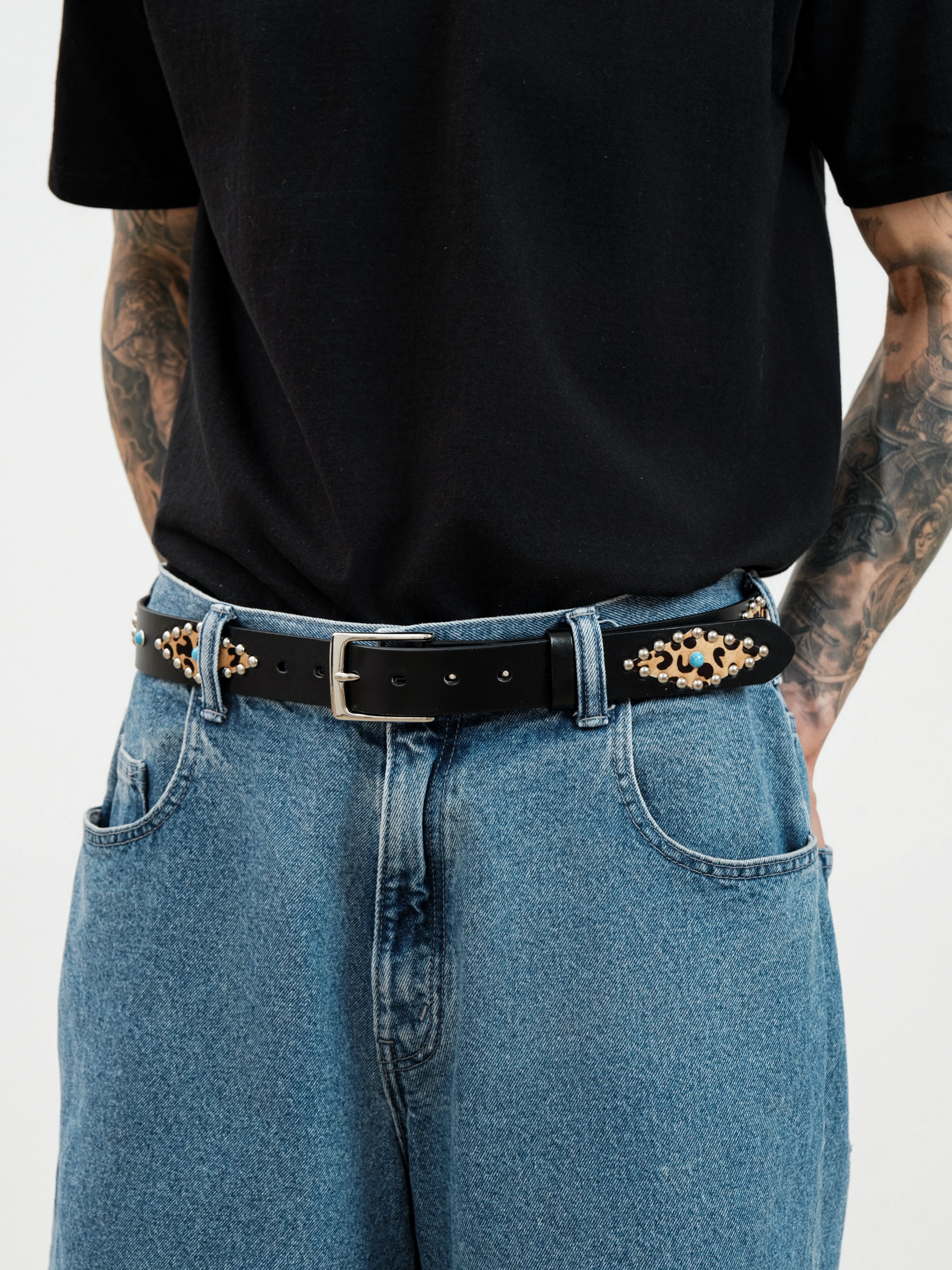 american-retro-leopard-print-patchwork-rivet-embedded-turquoise-layered-cowhide-belt-swfi-far-east-style-fashion-accessory