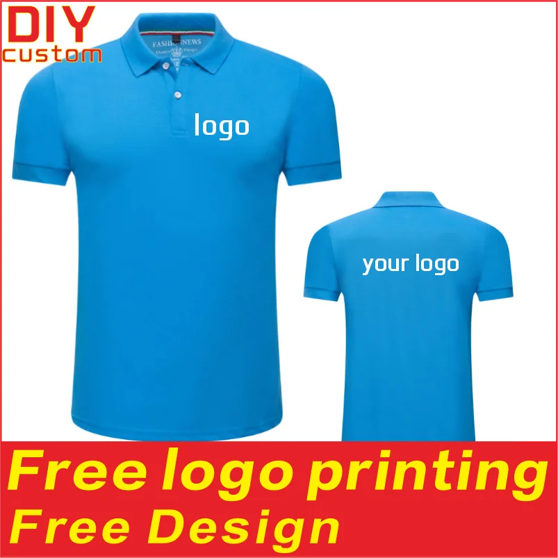 قميص بولو رجالي تي شيرت الصيف طية صدر السترة قصيرة الأكمام طباعة شعار التطريز مخصص ملابس العمل #1