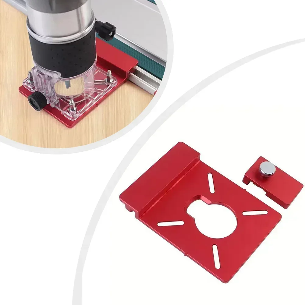 DIY Routing Router Guide Rail Track Saw Adapter 126*90mm 4.96*3.54in Aluminum Alloy Anodized Finish Compact Design