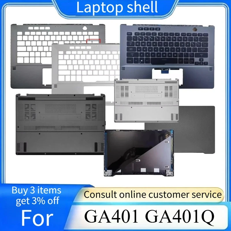 LCD Back Cover/Palm Pad/Bottom Cover/US/RU Keyboard/Top Cover Thin version NEW For ASUS ROG Zephyrus G14 GA401 GA401Q Laptop