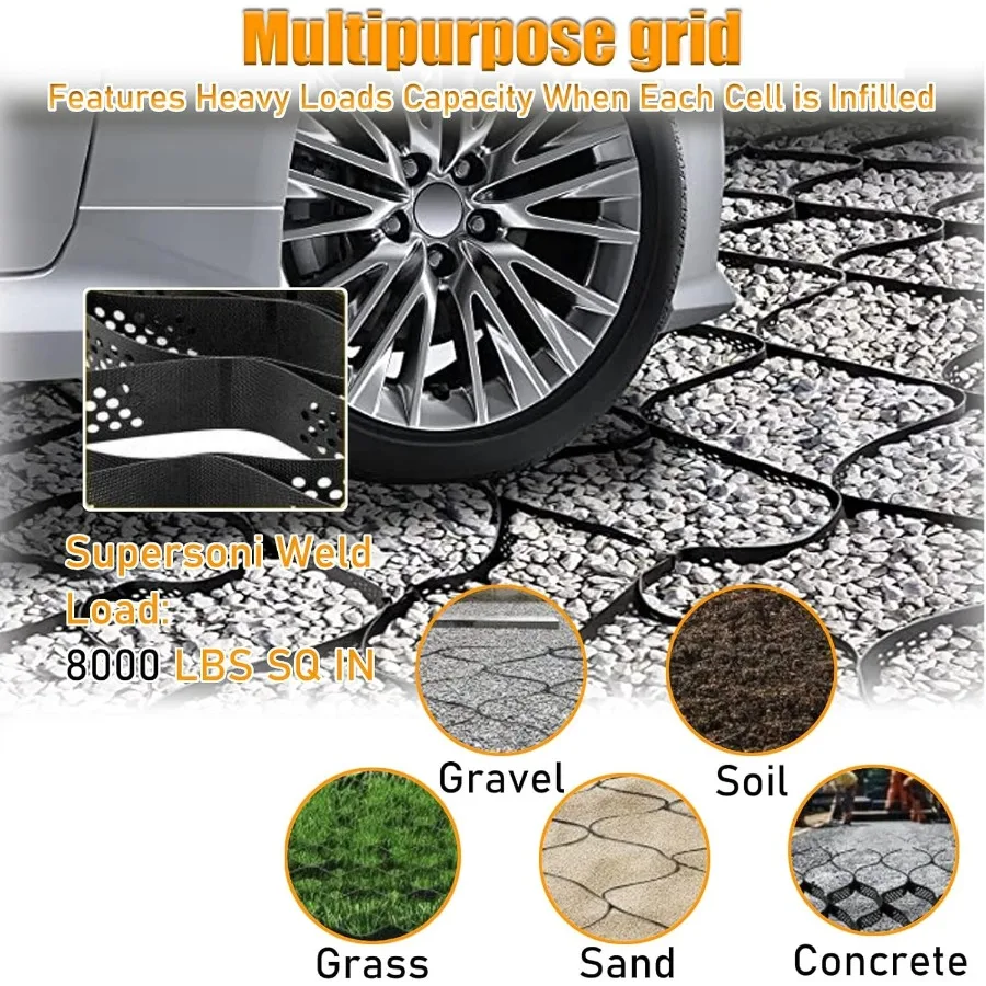 Geogrid cascalho estabilização pavimentadores de entrada de garagem grade de aterramento para retenção de parede de grama entrada de pavimentas sob pátio flexibilidade fo