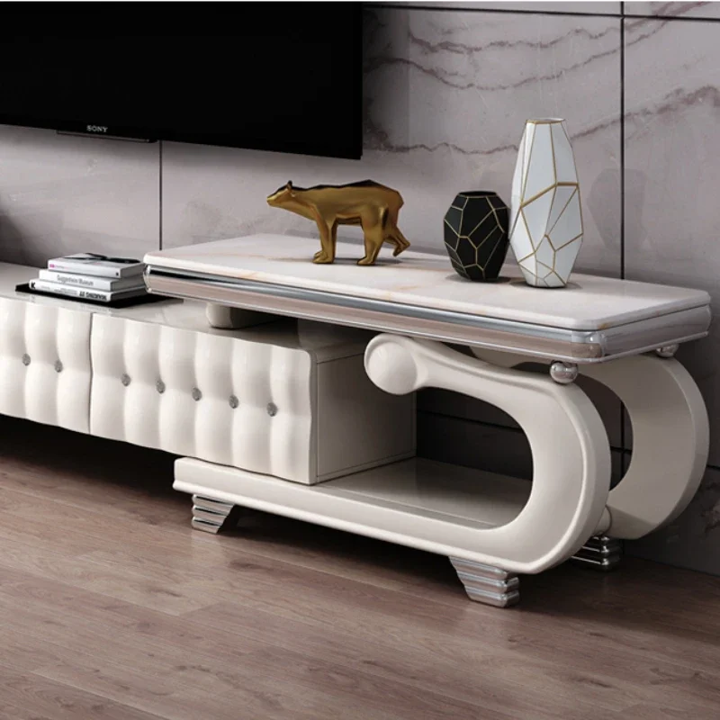 Modern Legs Tv Stand Adjustable White Wood Floor Minimalistic Tv Cabinet Multifunctional Display Armario Tv Home Furniture