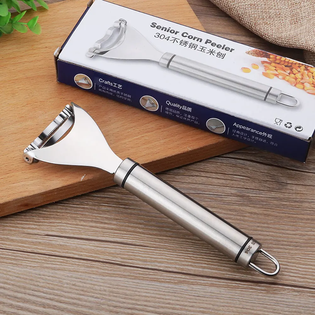 

2Pcs Premium Stainless Steel Corn Thresher Flexible Diameter Adjustment Time-Saving Kitchen Tool Corn Peeler Peeling Accessory