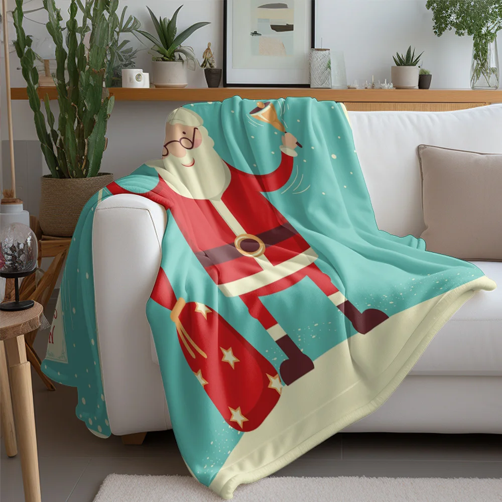 TU Cozy Christmas Throw Blanket Soft Holiday Flannel Fleece Warm Winter Decor Gift Idea Festive Home Accent